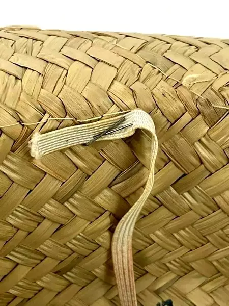 Vintage Men's Straw Hat South Western Tan Black Ribbon Made In Mexico