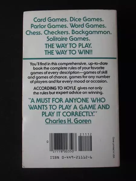 According to Hoyle The Up-To-Date Edition by Richard L. Frey Paperback