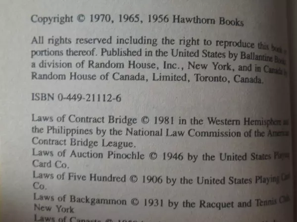 According to Hoyle The Up-To-Date Edition by Richard L. Frey Paperback