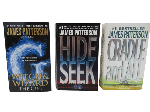 Lot of 3 James Patterson PB Novels Cradle and All Witch & Wizard Hide & Seek
