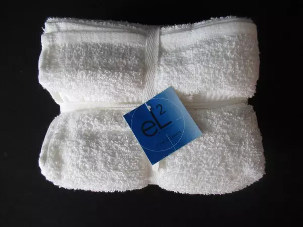 Set of 4 Everyday Living Hand Towels Bathroom Cotton White Terry Cloth NWT EL2