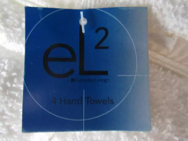 Set of 4 Everyday Living Hand Towels Bathroom Cotton White Terry Cloth NWT EL2