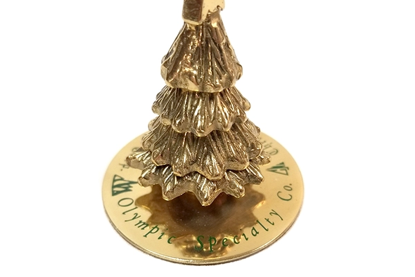 Olympic Specialty Corp Brass Christmas Tree Card Holder 2.75"