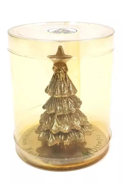 Olympic Specialty Corp Brass Christmas Tree Card Holder 2.75"