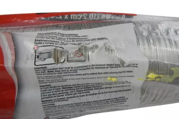 Lambro L3120UL Aluminum Flexible Clothes Dryer Transition Duct w/ Clamp 4" x 8'