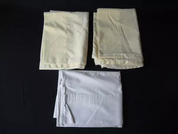 Lot of 7 Vintage Pillowcases For Fabric Cutters Lot Solid Floral Flannel Jersey