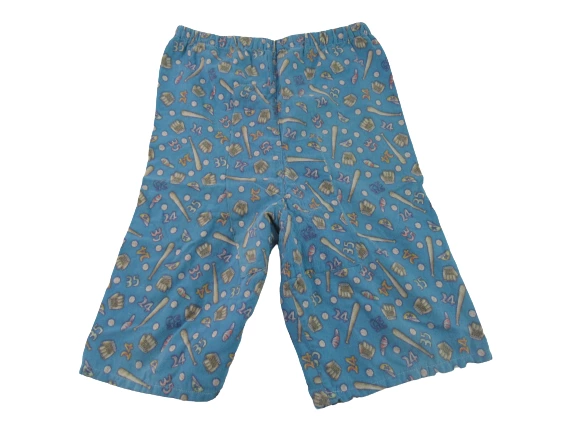 Vintage Boy's Size Medium 2 Piece Homemade Pajama Set Patchwork Sports Blue