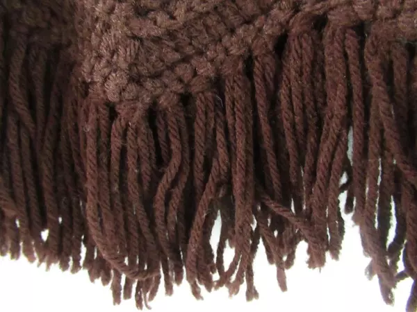 Vintage Homemade Knit Button Up Front Poncho Sweater Women's Sz Medium Brown