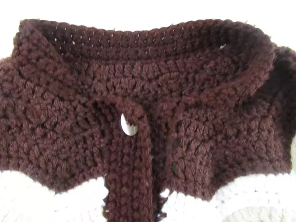 Vintage Homemade Knit Button Up Front Poncho Sweater Women's Sz Medium Brown