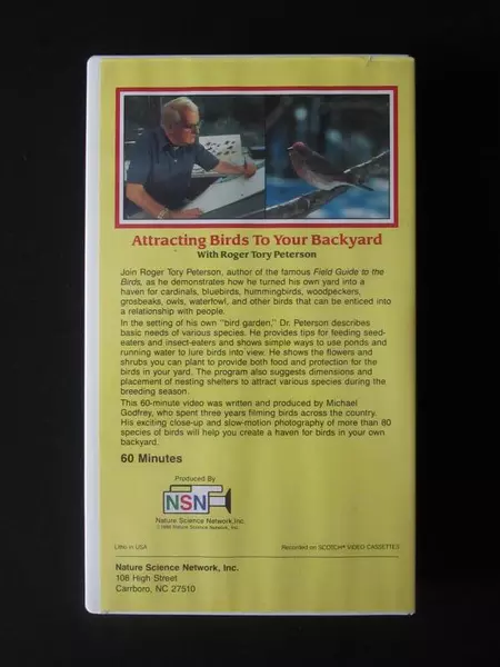 Vintage VHS 1986 Attracting Birds To Your Backyard With Roger Tory Peterson