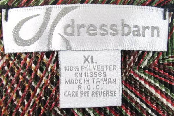 Lot of 2 Dressbarn Women's XL Tops Green Striped Bell Sleeve Collared Wrap