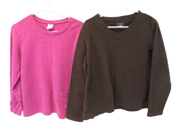 Lot of 2 Women's Size Large Sweatshirts Tek Gear Blair Fleece Crew Neck