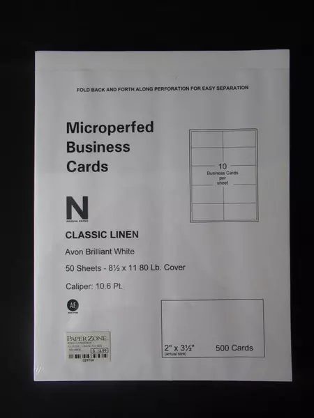 Neenah Paper Microperfed Business Cards Sealed 50 Sheets Avon Brilliant White