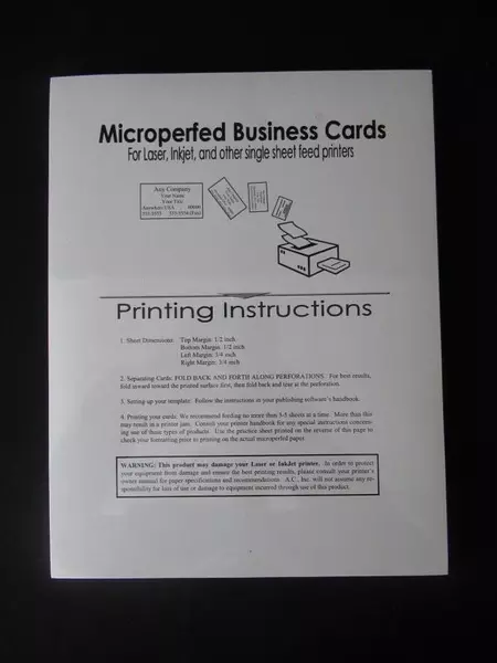 Neenah Paper Microperfed Business Cards Sealed 50 Sheets Avon Brilliant White