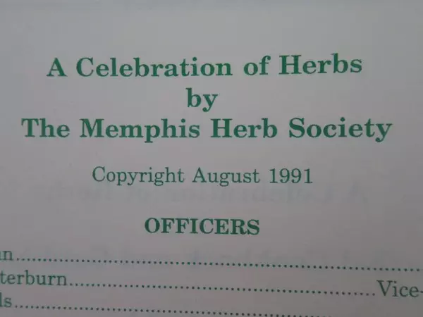 A Celebration of Herbs Cookbook from The Memphis Herb Society Spiral 1991