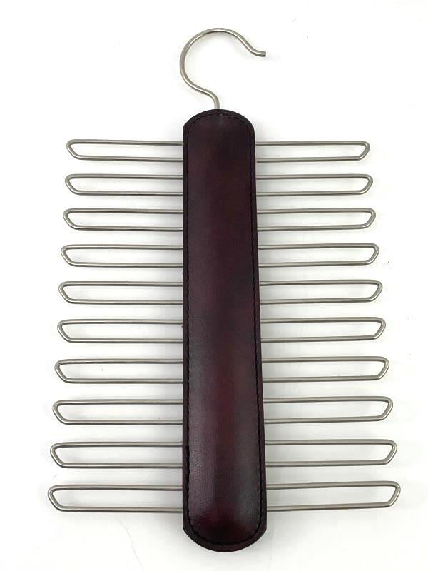 Vintage Metal & Faux Leather Tie Belt Hanger Accessories Closet Organization