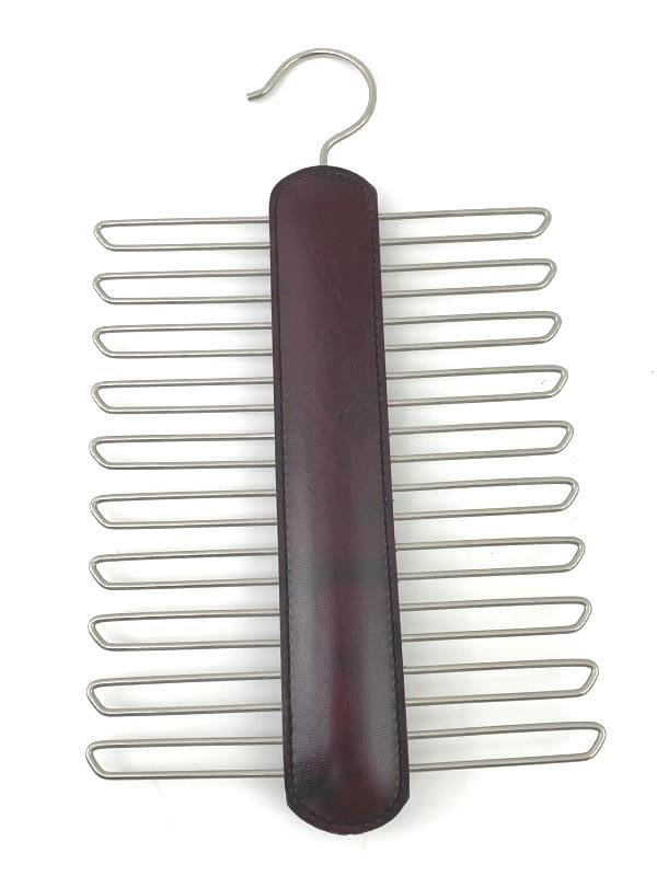 Vintage Metal & Faux Leather Tie Belt Hanger Accessories Closet Organization