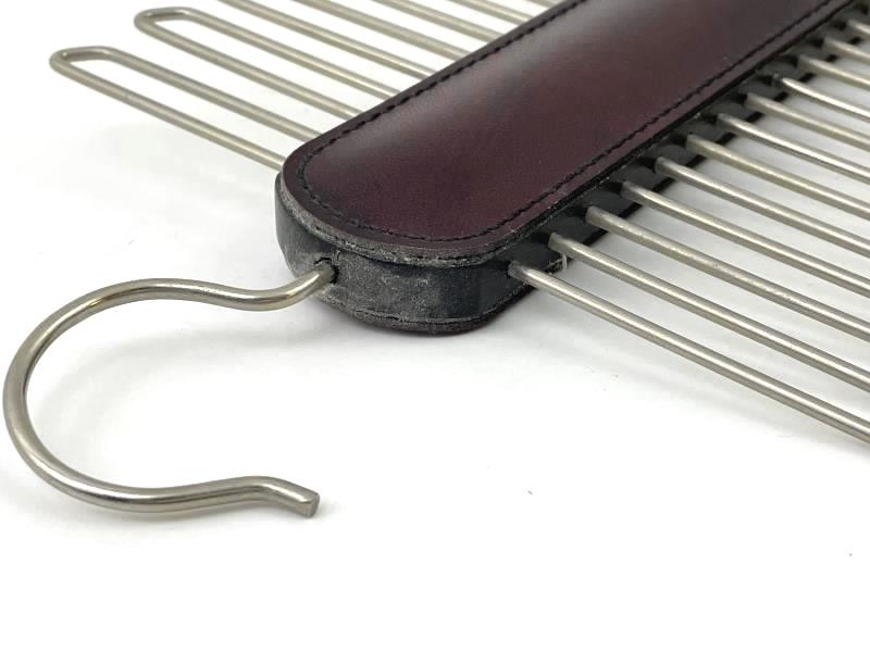 Vintage Metal & Faux Leather Tie Belt Hanger Accessories Closet Organization