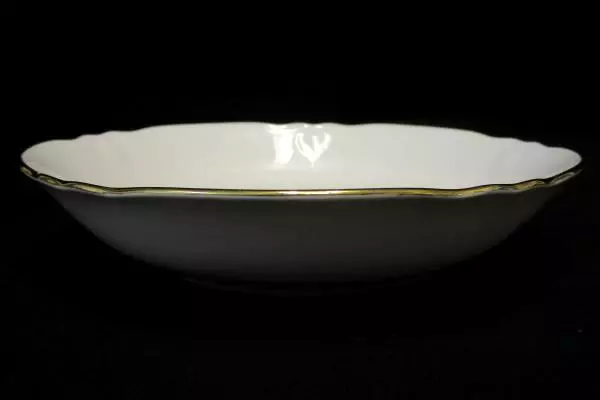 Set of 4 Bowls 7.5 Inch Crescent China by Ranmaru Golden Shell Japan White