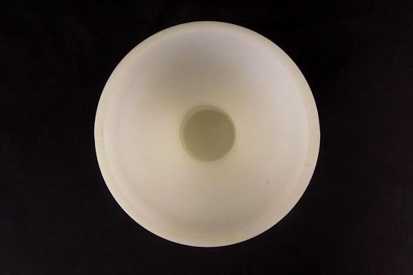 Round Floral Milk Glass Tapered Top Vase Brown Green Yellow Retro