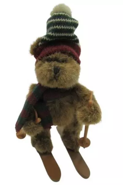 RUSS Teddy Bear Alpine Lodge Brown Mogul On Skis Plush Fully Jointed Tags