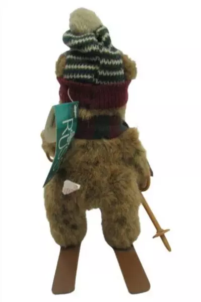 RUSS Teddy Bear Alpine Lodge Brown Mogul On Skis Plush Fully Jointed Tags