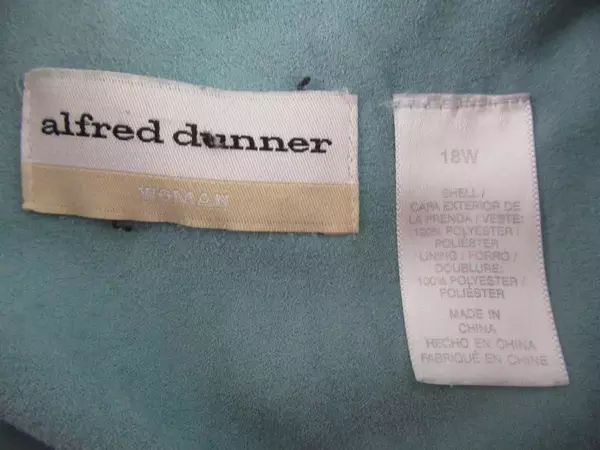 Alfred Dunner Woman Blue Jacket Women's Size 18W Shoulder Pads Faux Suede