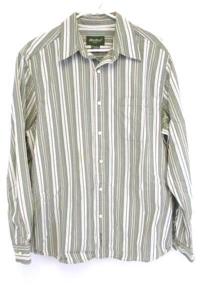 EDDIE BAUER Outdoor Outfitter Men's Long Sleeved Button Up Dress Shirt Size Lg