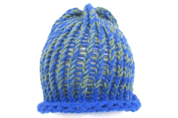 Lot Of 2 Handmade Hats Crochet Blue Green Boys Children's One Size Fits Most