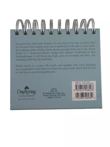Dayspring Created For a God Sized Dream Perpetual Calendar Holley Gerth Flip Top