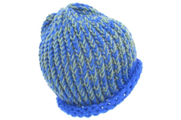 Lot Of 2 Handmade Hats Crochet Blue Green Boys Children's One Size Fits Most