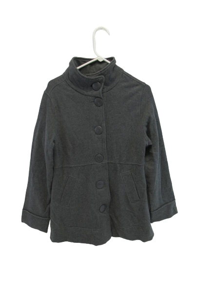 White Stag Women's Grey Knit Single Breasted Pea Coat Size Medium Fleece NWT