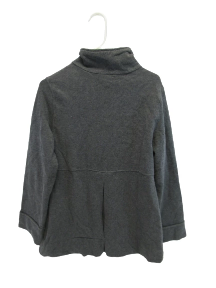 White Stag Women's Grey Knit Single Breasted Pea Coat Size Medium Fleece NWT