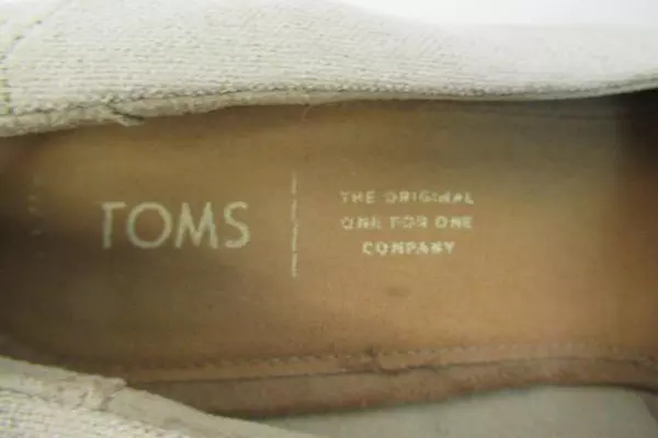 Toms Calypso Beige Canvas Peep Toe Cork Wedge Heels Women's Size 9.5 Cream