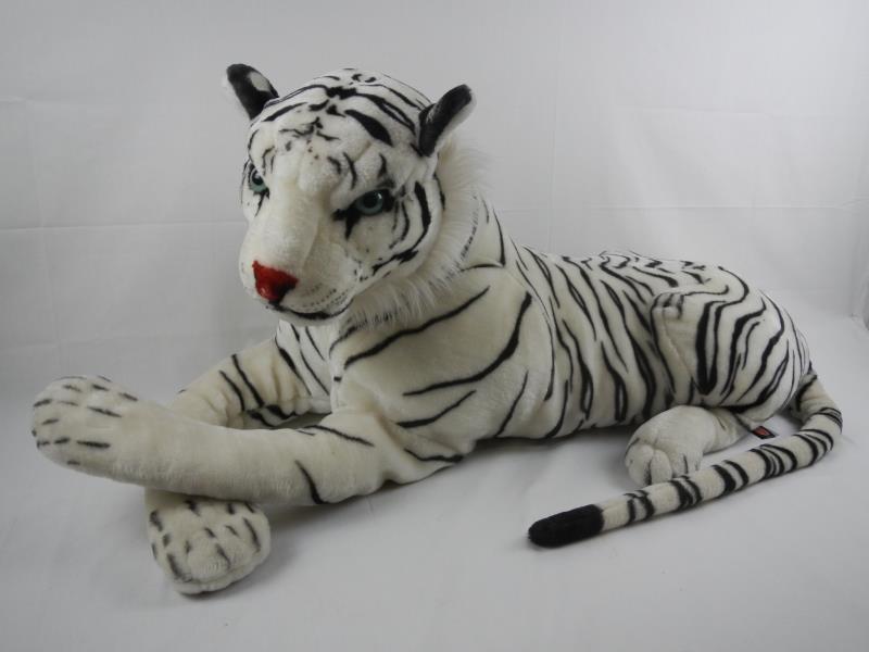 Melissa & Doug 5 ft Giant Siberian White Tiger Stuffed Animal Lifelike