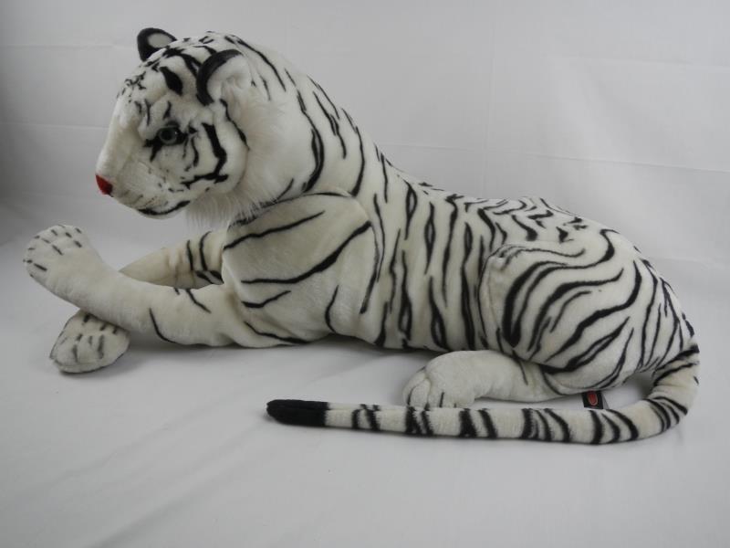 Melissa & Doug 5 ft Giant Siberian White Tiger Stuffed Animal Lifelike