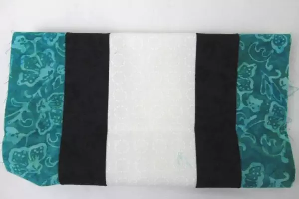 Quilt Starter Partial Quilt Teal Black White Floral Argyle Fabric Cutters Runner