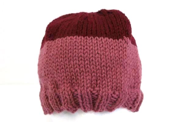 Girl's Handmade Knit Crop Sweater 3/4 Sleeves With Matching Hat Rose Pink L