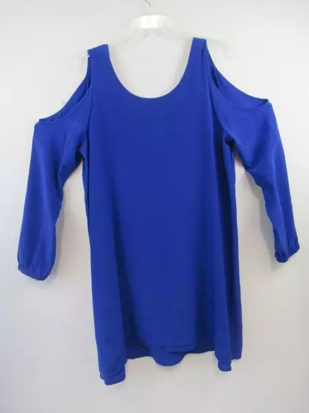 Madison By Madison Marcus Blouse Dress Royal Blue Long Sleeves Women's Size Med