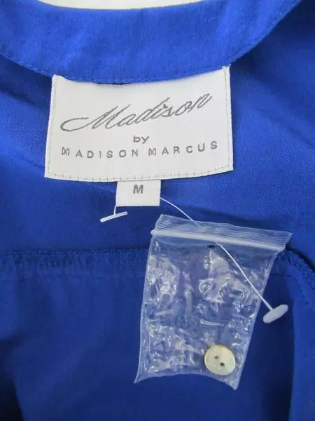 Madison By Madison Marcus Blouse Dress Royal Blue Long Sleeves Women's Size Med