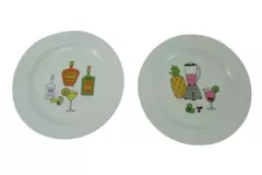 Lot of 2 Margarita by Ursula Dodge Signature Small Plates Porcelain Bottles Lime