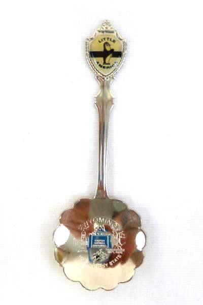 Lot of 2 Wyoming Souvenir Spoon Little America Equality State Wildflowers State