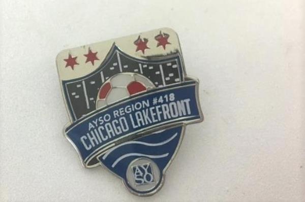 AYSO Region 418 Chicago Lakefront Souvenir Pin Lapel Pinback Hat Sports