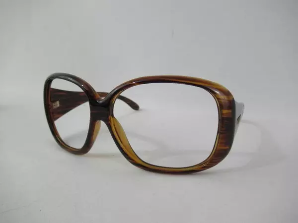 Vintage Vogue Large Brown Glasses Frames With Case No Lenses Retro Plastic