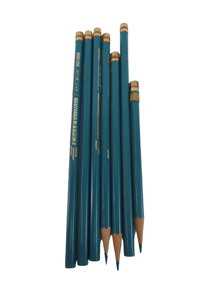 Lot of 7 Vintage Eagle Verithin Sky Blue Drafting Pencils