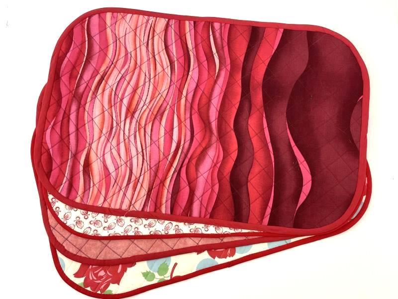 Lot Of 4 Reversible Quilted Mix Match Placemats Bright Spring Summer Hosting