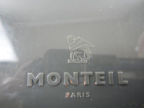 Vintage Monteil Paris Compact Style Folding Makeup Cosmetic Advertising Mirror