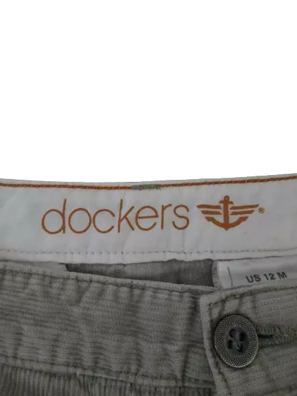 Dockers Beige Corduroy Straight Leg Pants Women's Size 12M 100 Percent Cotton