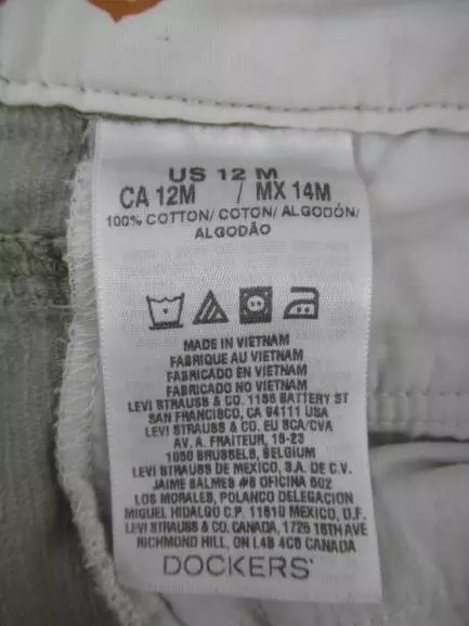 Dockers Beige Corduroy Straight Leg Pants Women's Size 12M 100 Percent Cotton