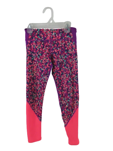 Old Navy Active Pieced Print Warm Floral Leggings Girl's Size Medium 8 Pink